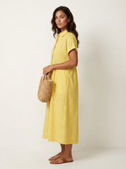 Striped Button-Front Maxi Dress - Olivia