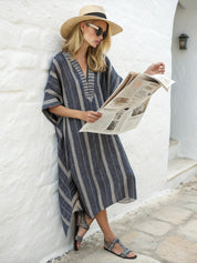 Striped Kaftan Maxi Dress - Athena