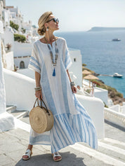 Striped Kaftan Maxi Dress - Athena