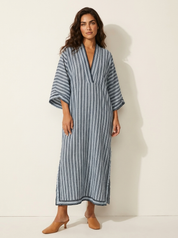 Striped Kaftan Maxi Dress - Athena