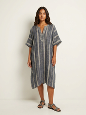 Striped Kaftan Maxi Dress - Athena