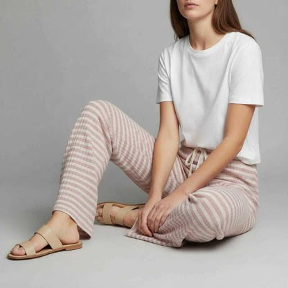 Striped Lace-Up Pants | Women's Casual High Street Trousers