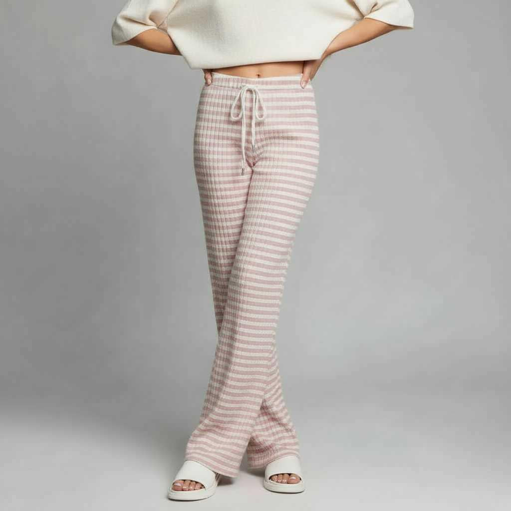 Striped Lace-Up Pants | Women's Casual High Street Trousers