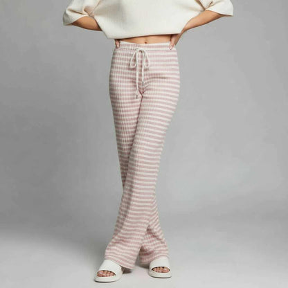 Striped Lace-Up Pants | Women's Casual High Street Trousers