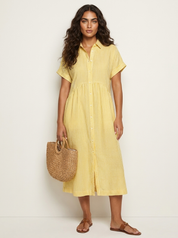 Striped Midi Shirt Dress - Eliana