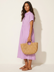 Striped Midi Shirt Dress - Eliana