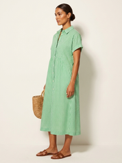 Striped Midi Shirt Dress - Eliana