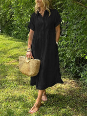 Striped Midi Shirt Dress - Eliana