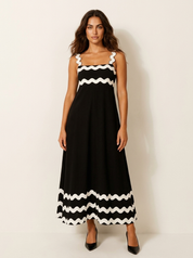 Summer maxi dress with scalloped hem details - Mila