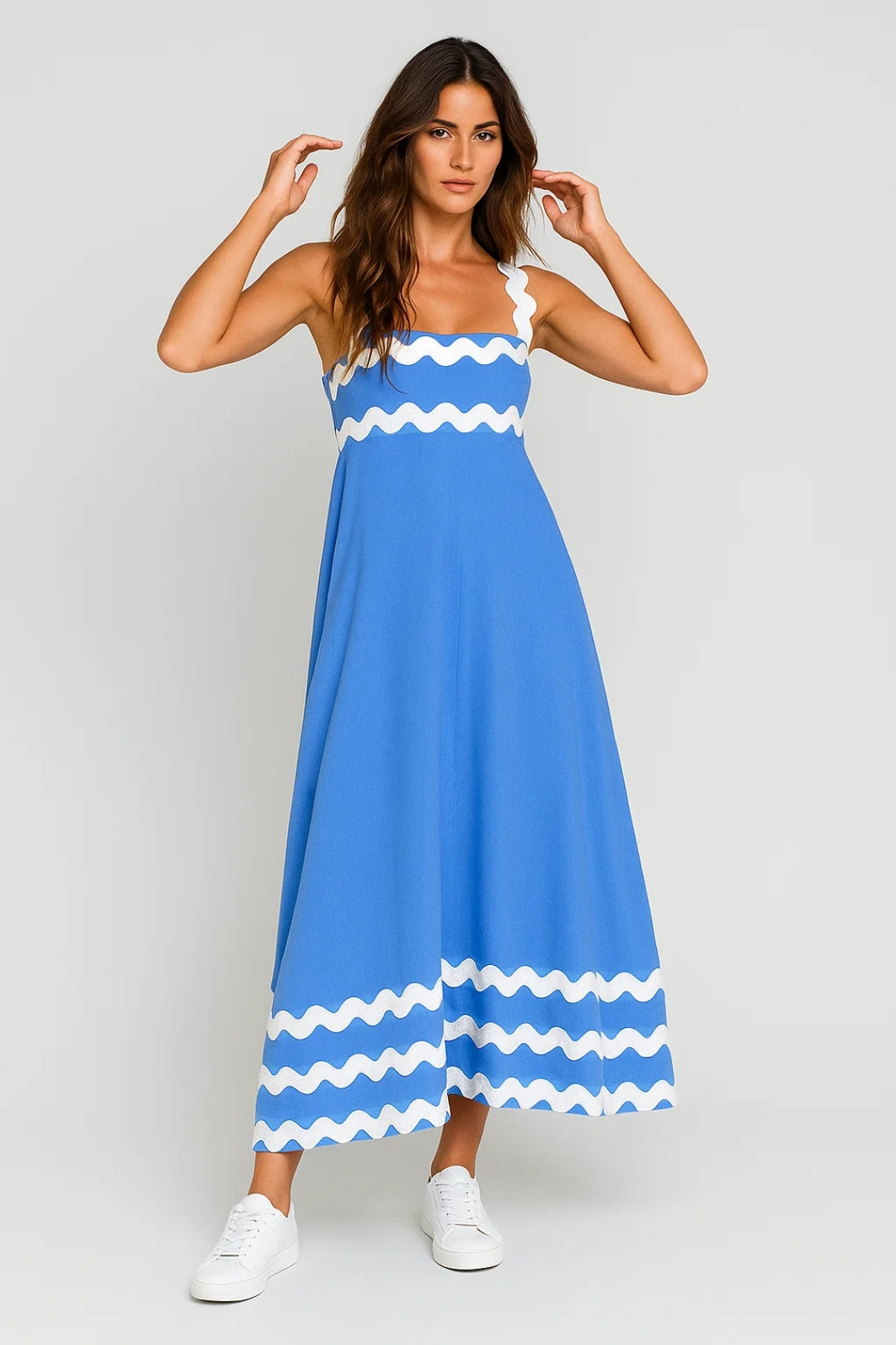 Summer maxi dress with scalloped hem details - Mila