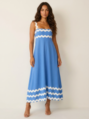 Summer maxi dress with scalloped hem details - Mila