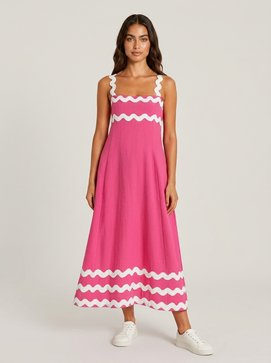 Summer maxi dress with scalloped hem details - Mila