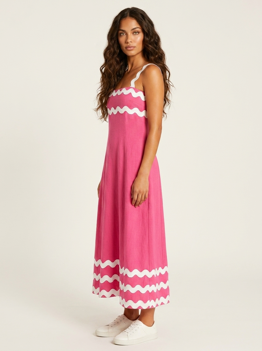 Summer maxi dress with scalloped hem details - Mila