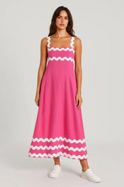 Summer maxi dress with scalloped hem details - Mila