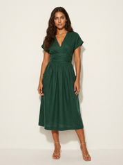 Tailored Midi Dress with V-Neck - Isabella