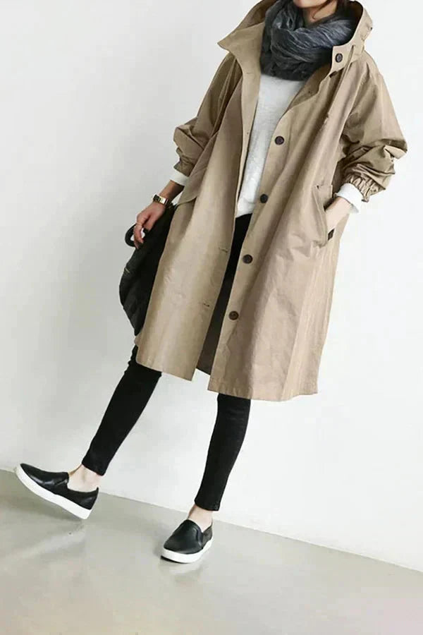 Oversized hooded raincoat - Norah