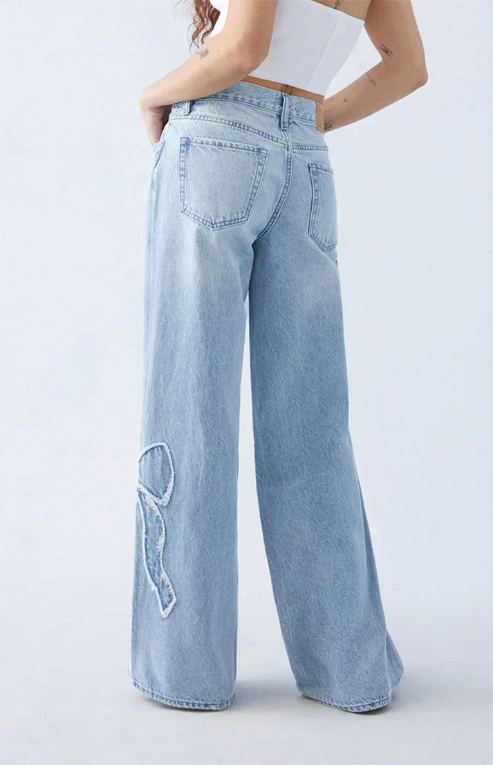 Wide-leg jeans with denim details - Nova