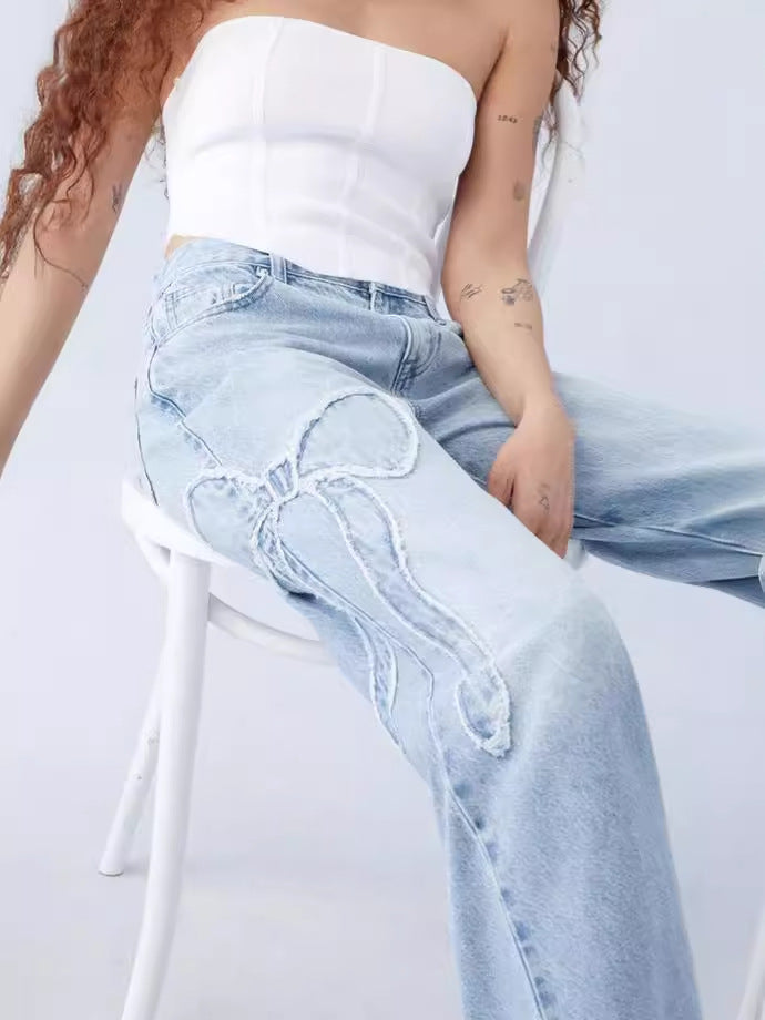Wide-leg jeans with denim details - Nova