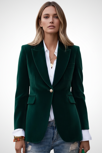 Elegant Velvet Tailored Blazer - Vivienne