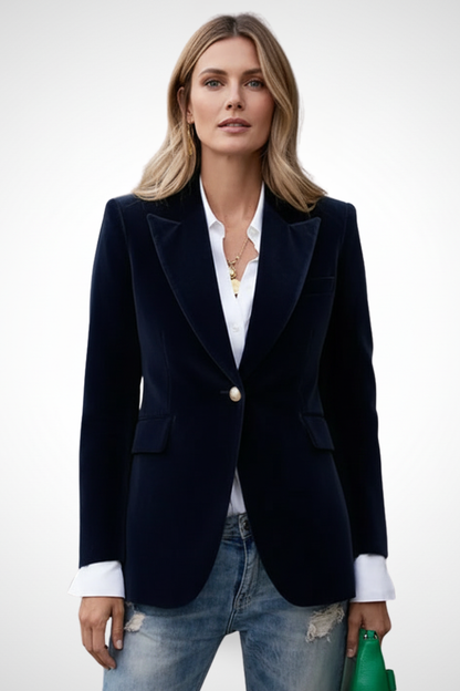 Elegant Velvet Tailored Blazer - Vivienne