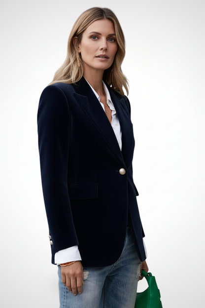 Elegant Velvet Tailored Blazer - Vivienne