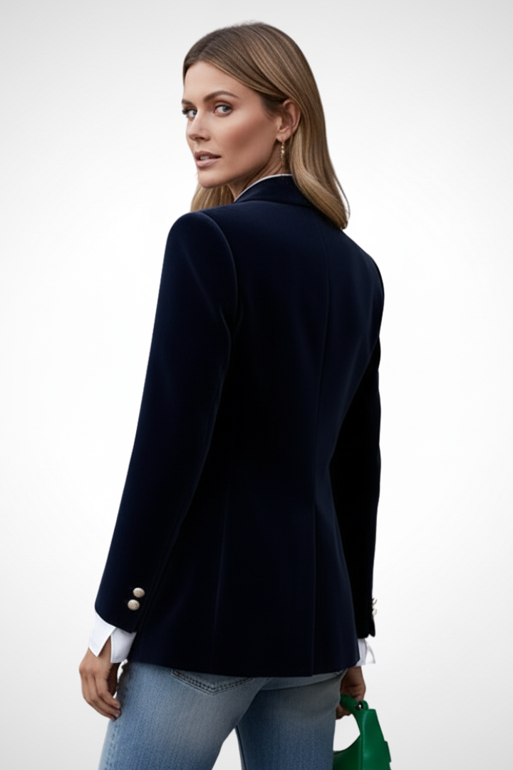 Elegant Velvet Tailored Blazer - Vivienne