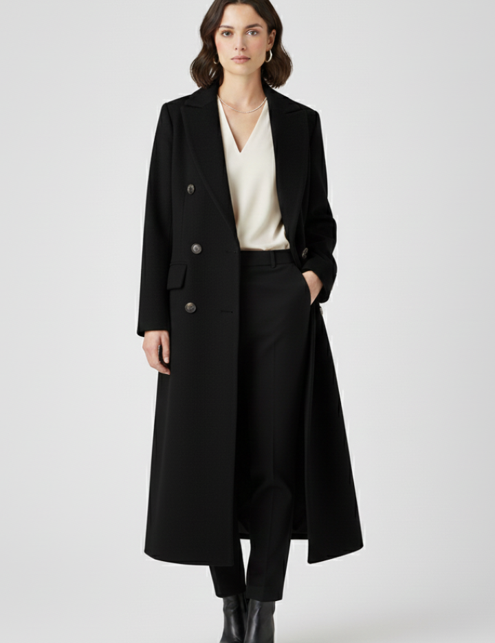 Elegant longline wool coat - Camille