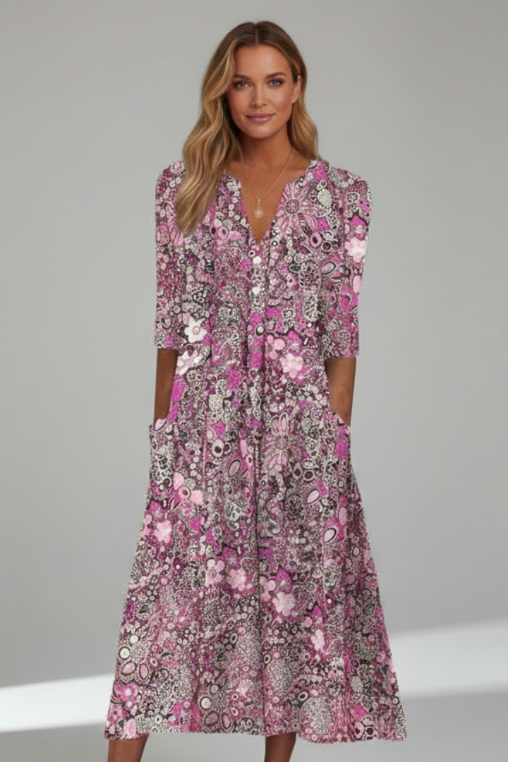 Floral elegant midi dress - Evelina