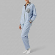 Women's Pajama Set | Long Sleeve Button Shirt & Trousers