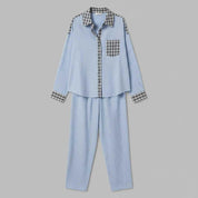 Women's Pajama Set | Long Sleeve Button Shirt & Trousers