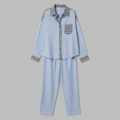 Women's Pajama Set | Long Sleeve Button Shirt & Trousers