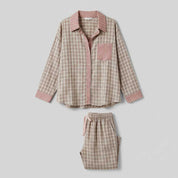 Women's Pajama Set | Long Sleeve Button Shirt & Trousers