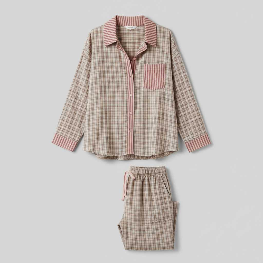 Women's Pajama Set | Long Sleeve Button Shirt & Trousers