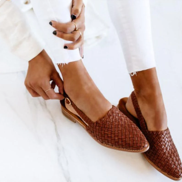Woven Slingback Ballet Flats - Elena