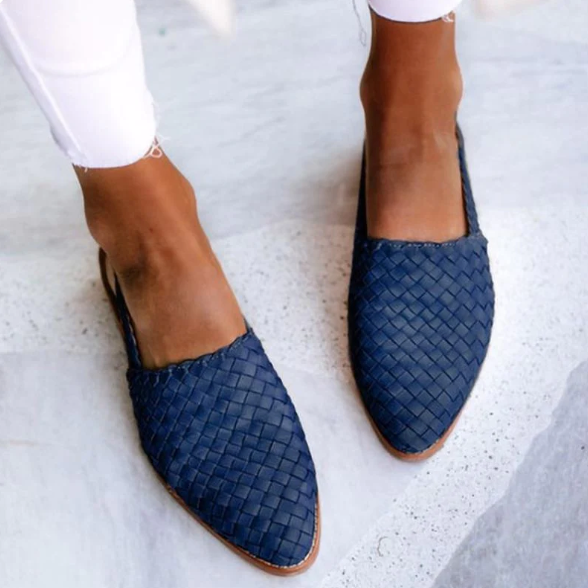 Woven Slingback Ballet Flats - Elena