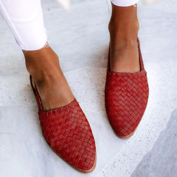 Woven Slingback Ballet Flats - Elena