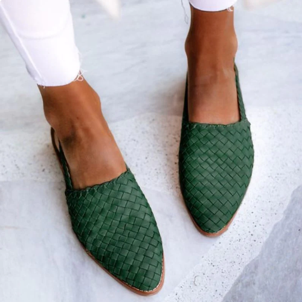 Woven Slingback Ballet Flats - Elena