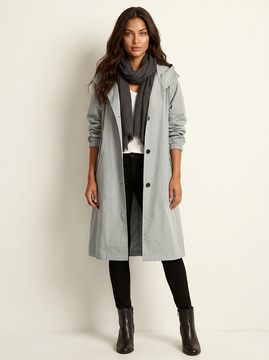 Oversized hooded raincoat - Norah