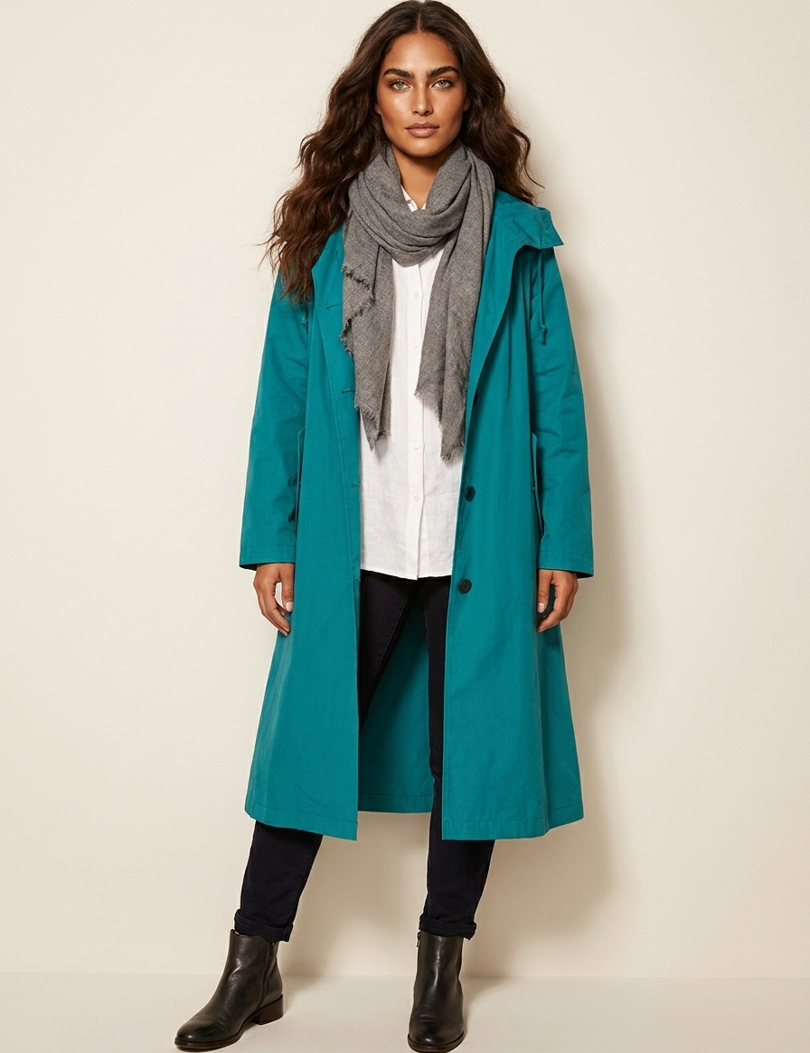 Oversized hooded raincoat - Norah