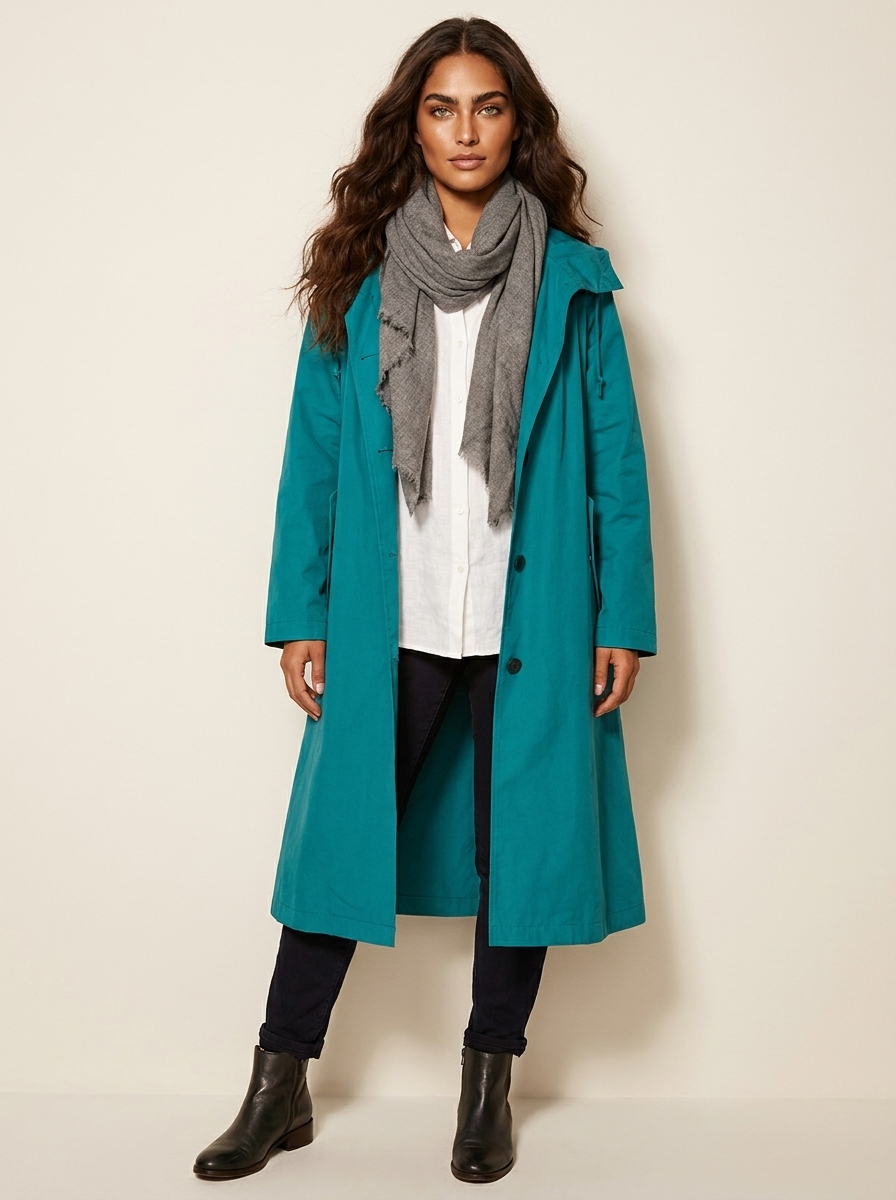 Oversized hooded raincoat - Norah