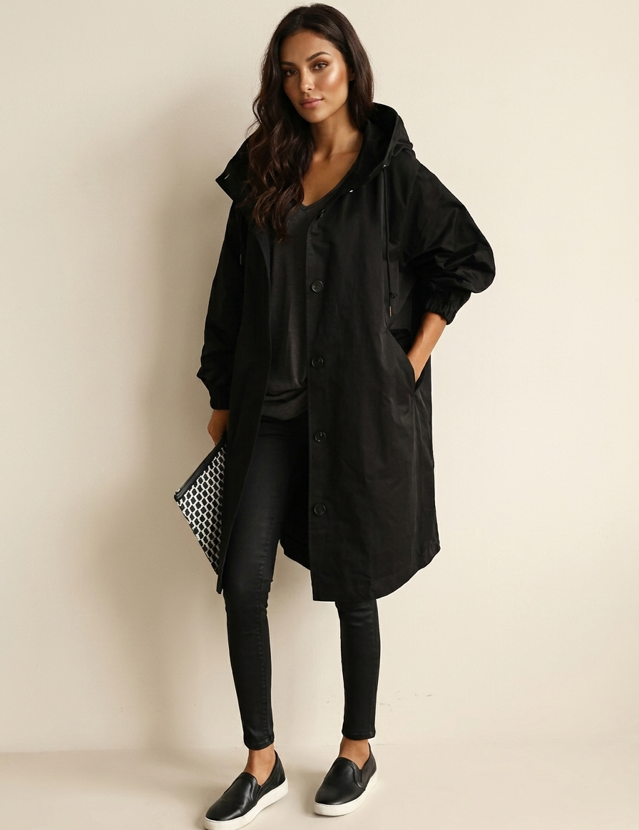 Oversized hooded raincoat - Norah
