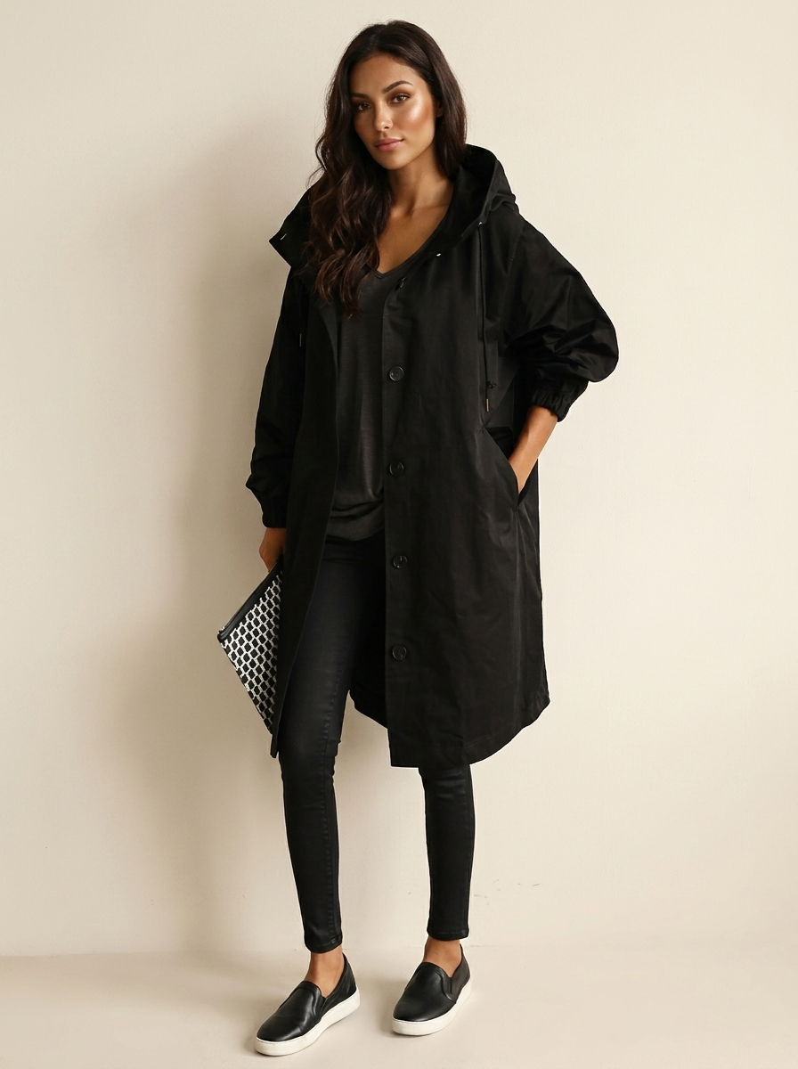 Oversized hooded raincoat - Norah