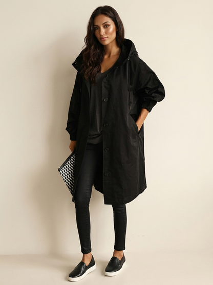 Oversized hooded raincoat - Norah