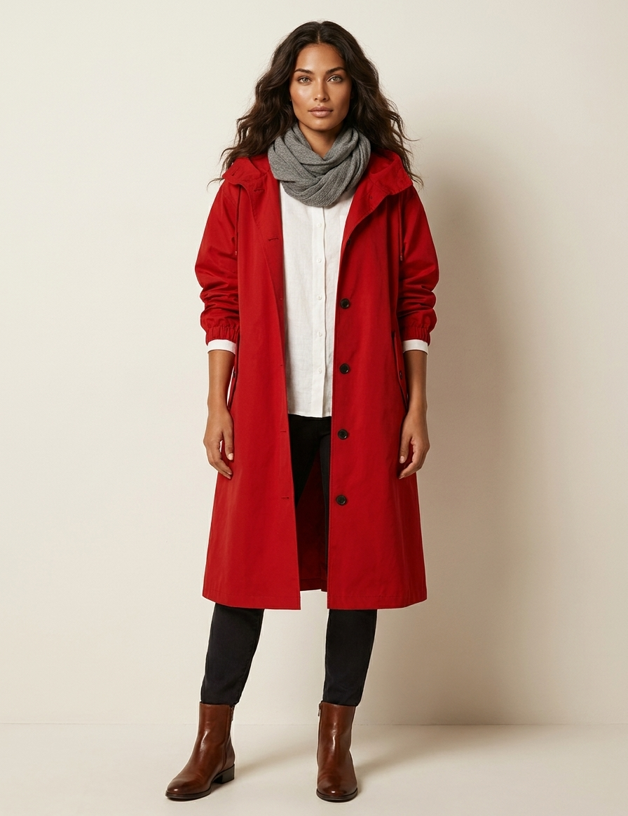 Oversized hooded raincoat - Norah