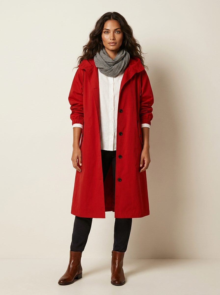 Oversized hooded raincoat - Norah