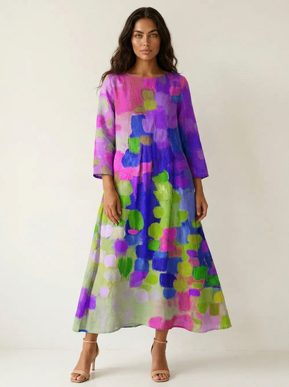 Artistic Flowy Maxi Dress - Celina