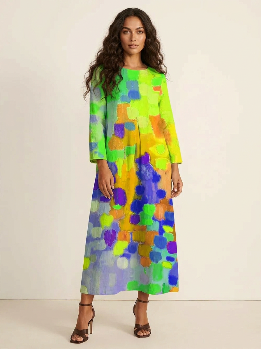 Artistic Flowy Maxi Dress - Celina