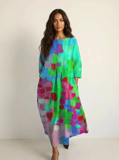 Artistic Flowy Maxi Dress - Celina