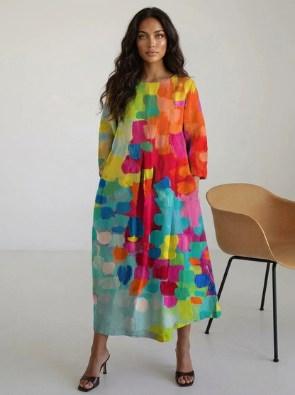 Artistic Flowy Maxi Dress - Celina