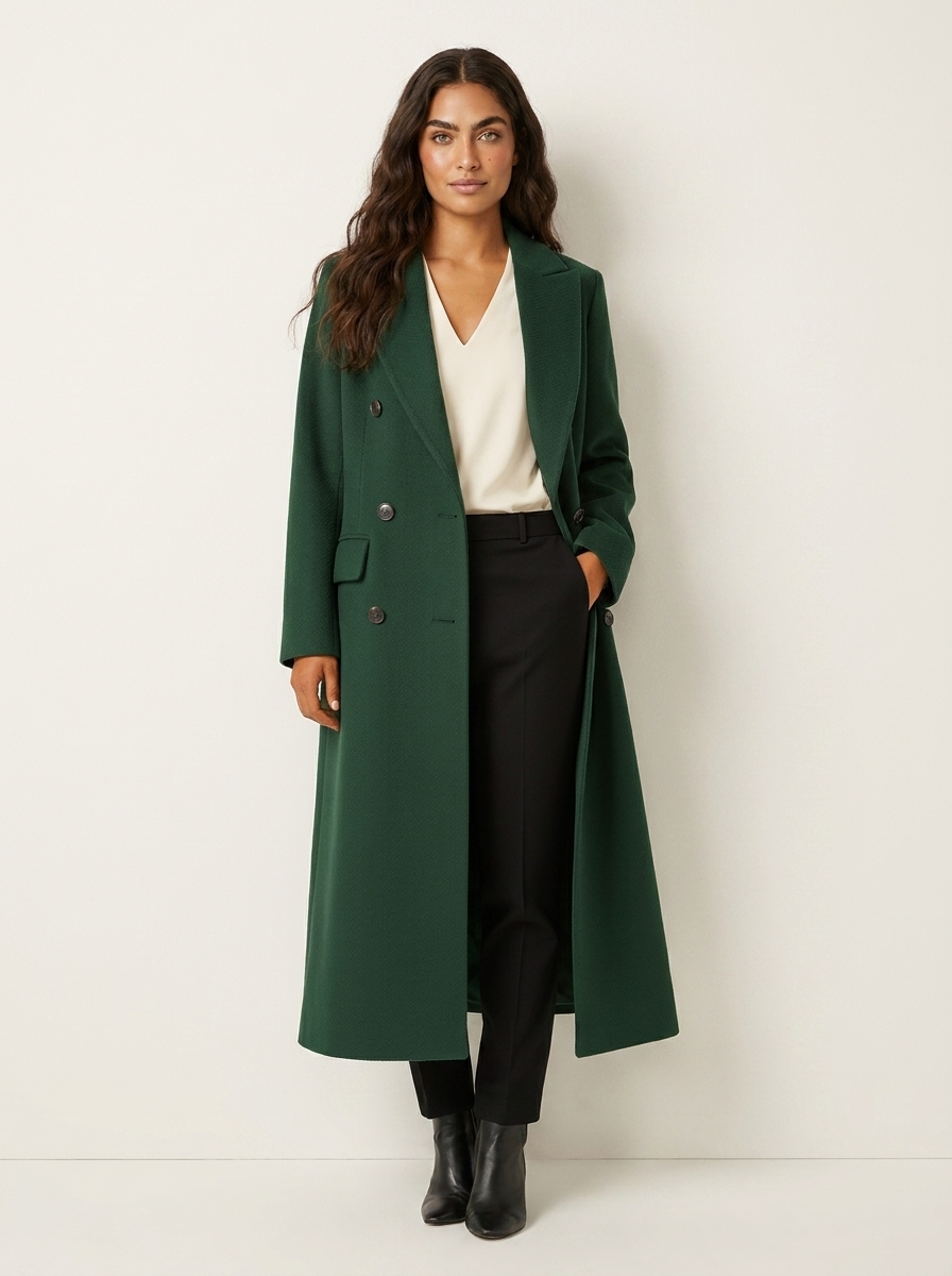 Elegant longline wool coat - Camille